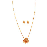 Traditional Matte Gold Plated Necklace Set