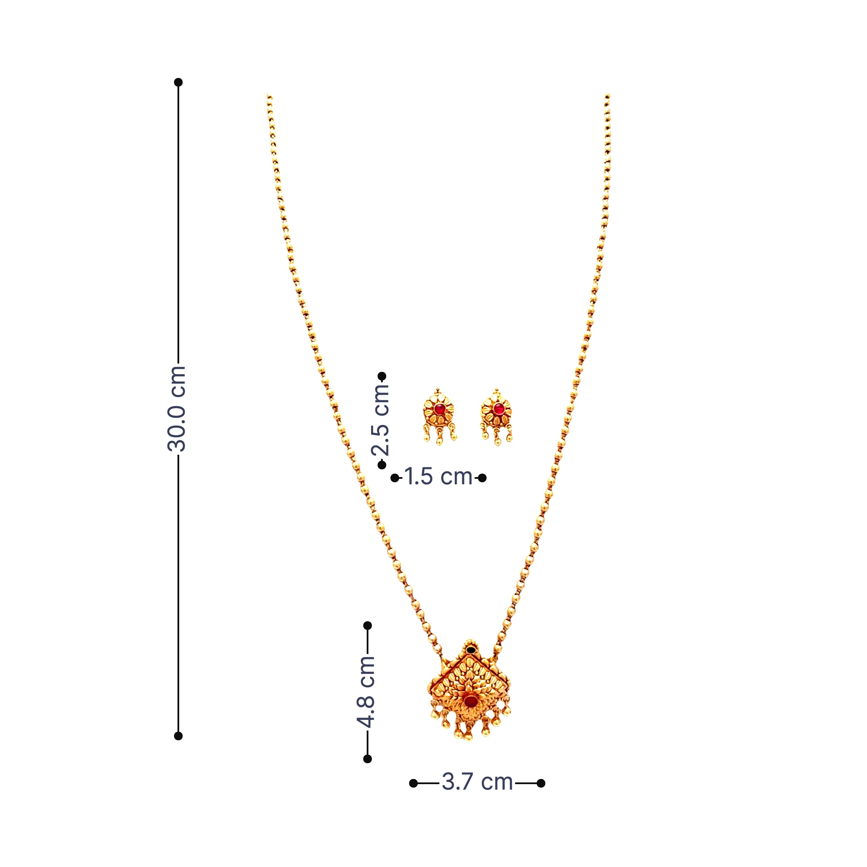 Traditional Matte Gold Plated Necklace Set