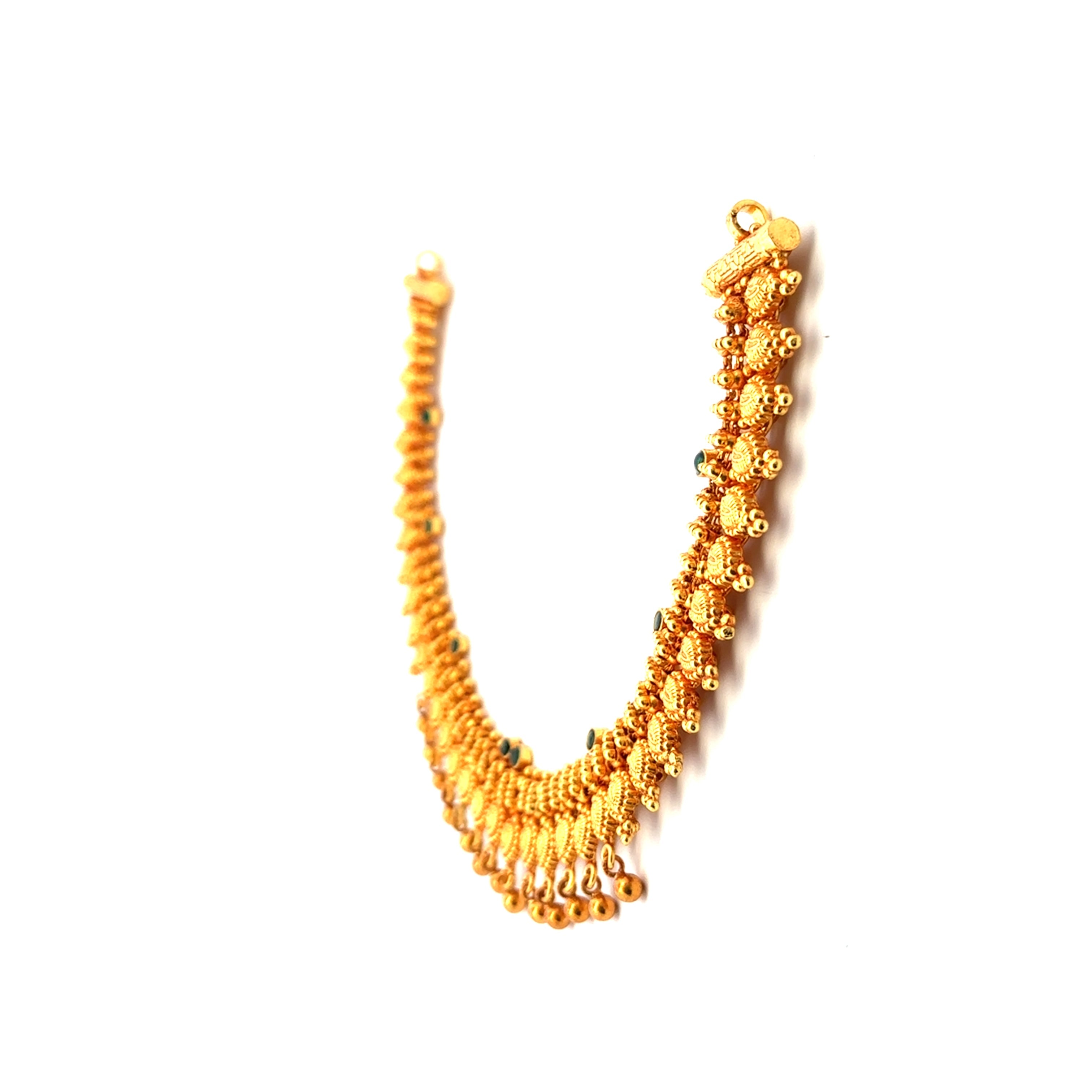 Classic Green Stone Gold Plated Necklace