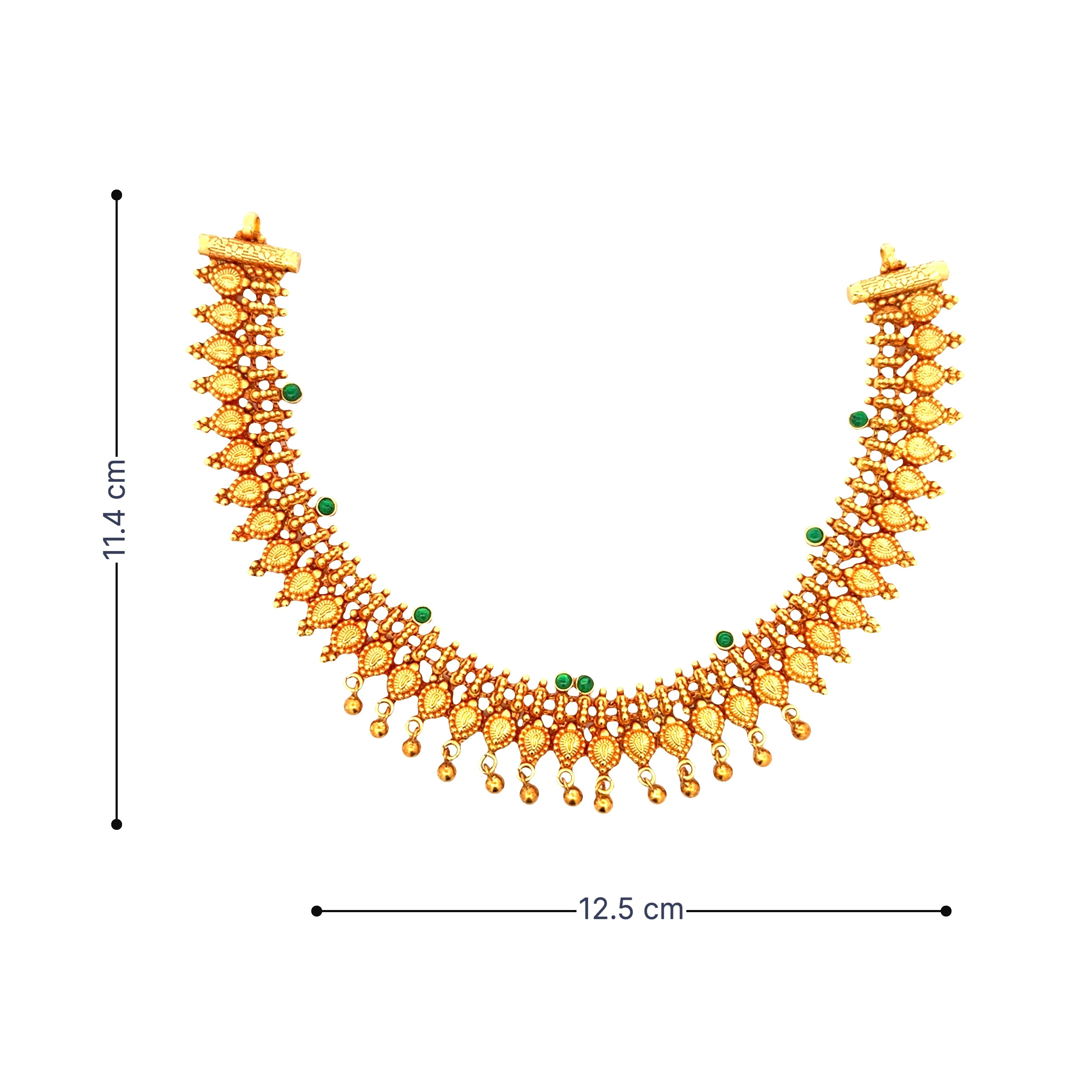 Classic Green Stone Gold Plated Necklace