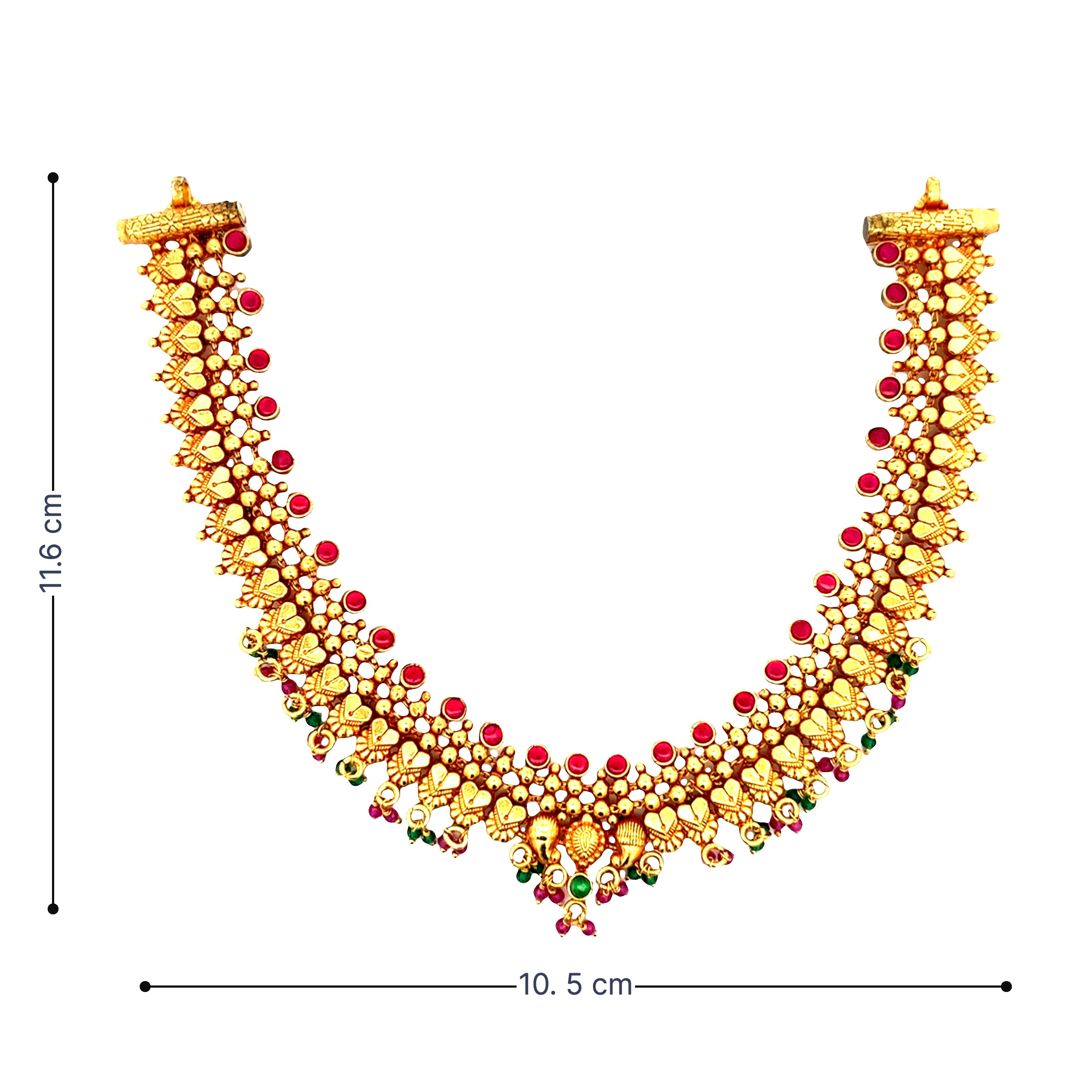 Vintage Temple Design Gold Plated Necklace Set