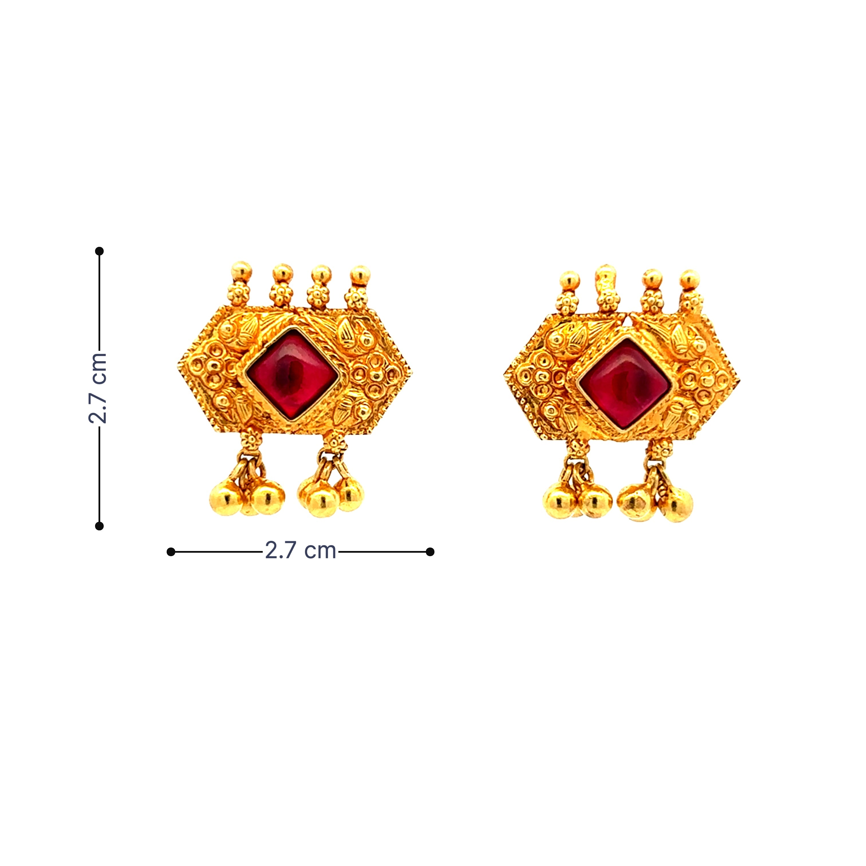 Royal Ruby Gold Plated Choker Set