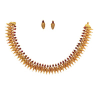 Elegant Ethnic Silver Gold Plated Necklace Set