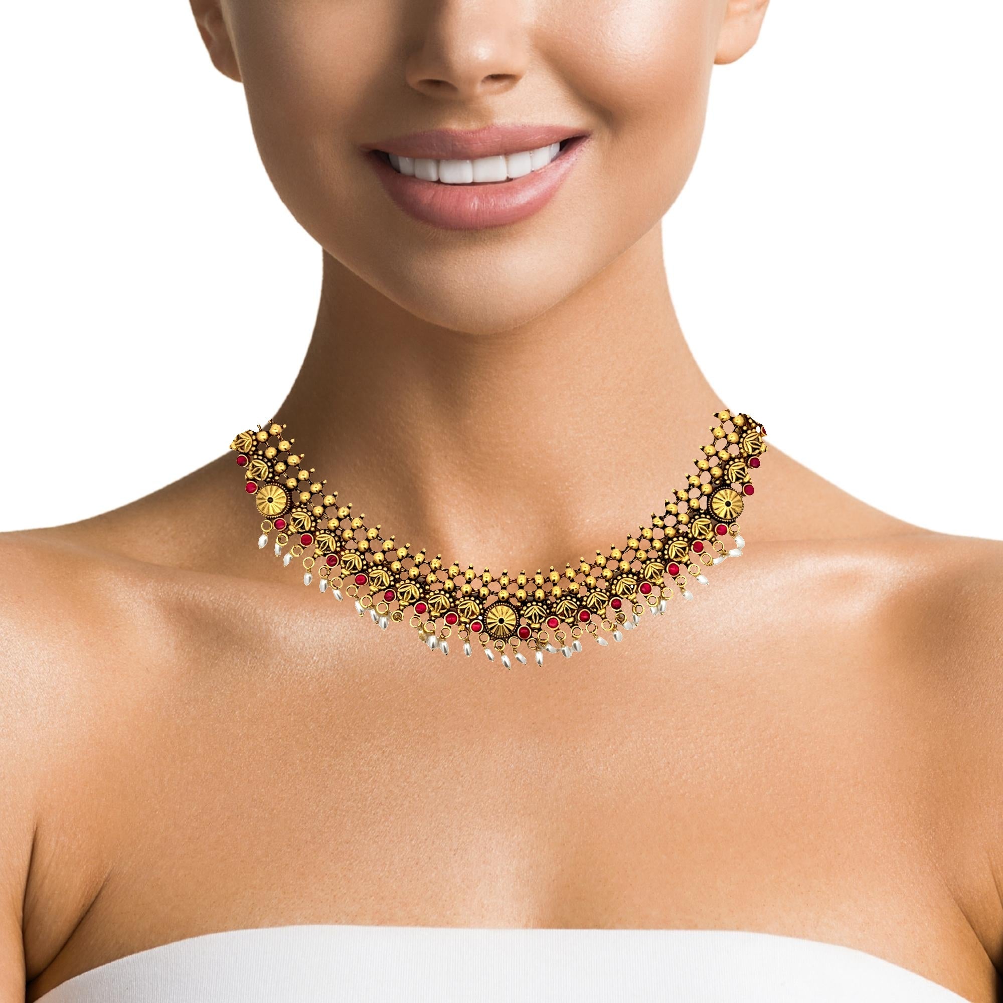 Traditional Gold Plated Necklace Set for Weddings & Festivals