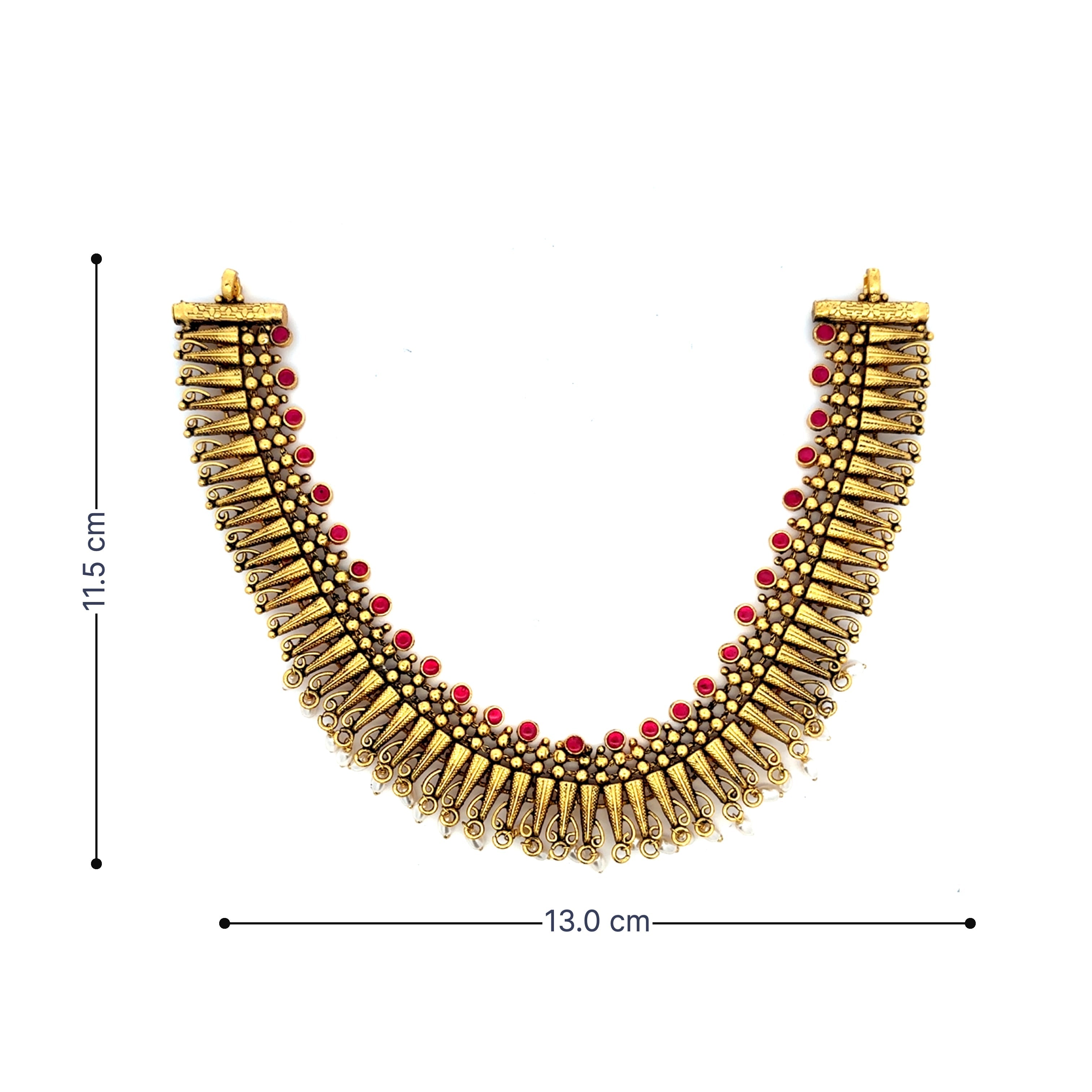 Royal Ruby Charm Gold Plated Necklace Set