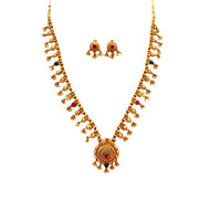 Matte Gold Bell Drop Gold Plated Necklace Set