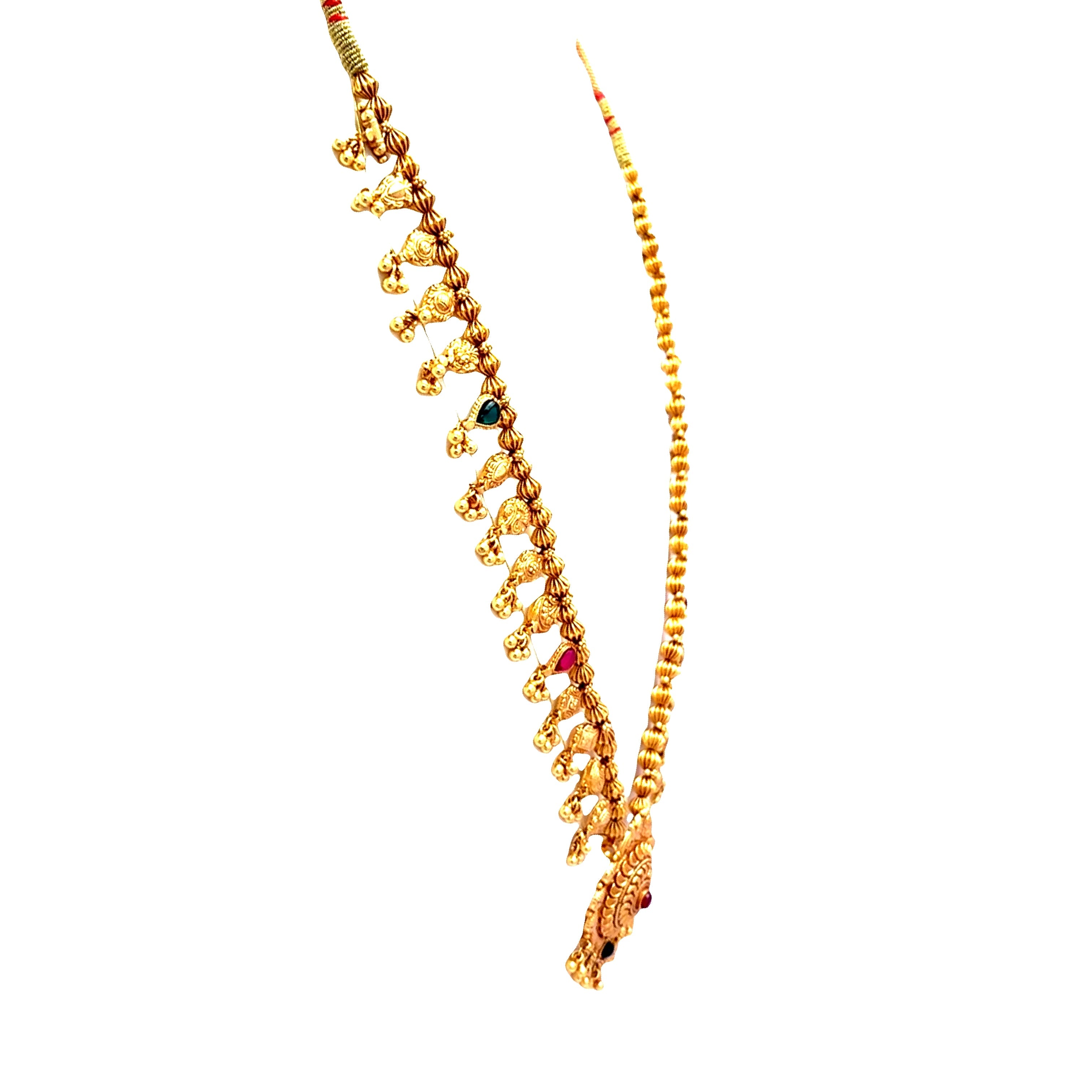 Matte Gold Bell Drop Gold Plated Necklace Set