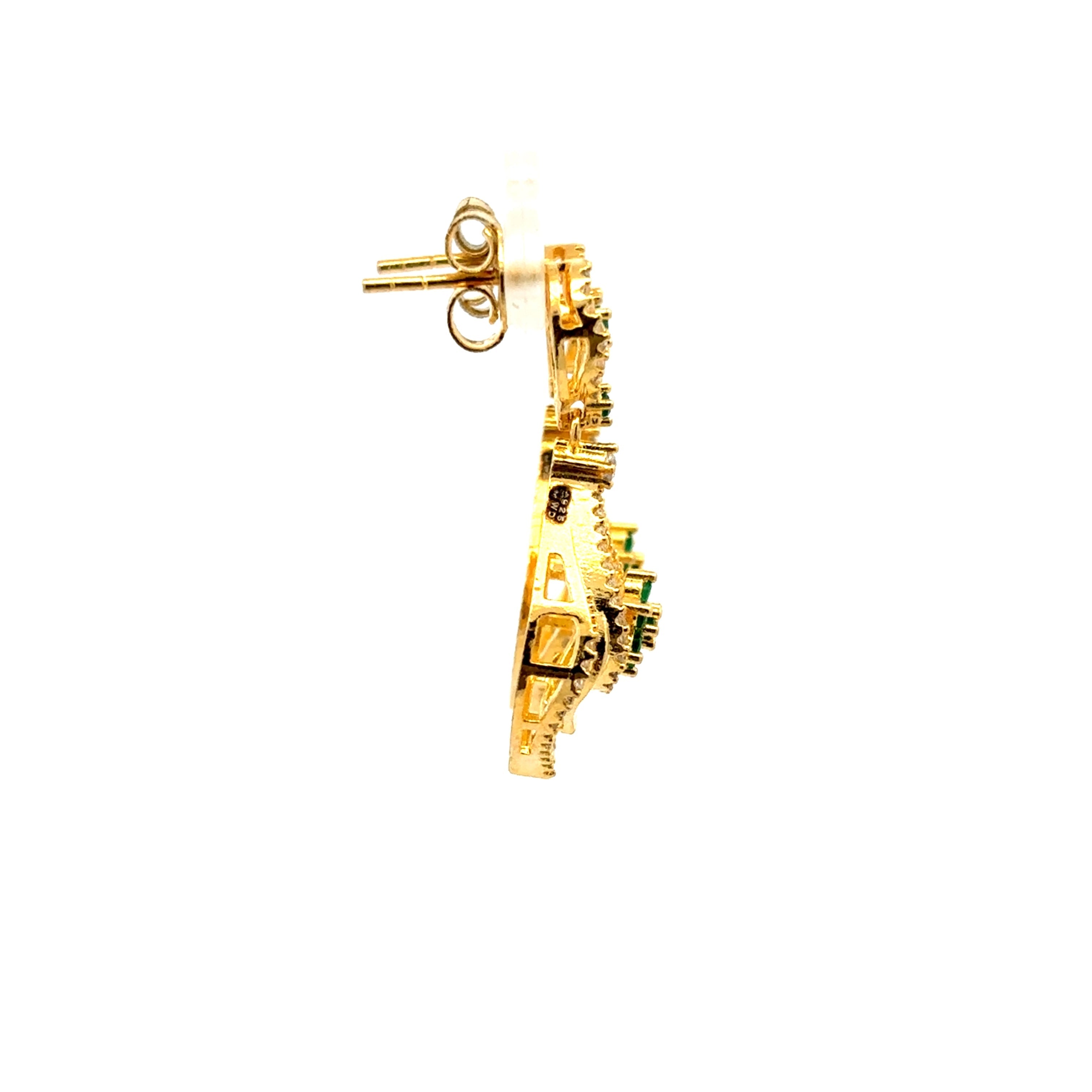 Classic Emerald Blossom Gold Plated Necklace Set