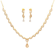 Twirl Design Gold Plated Silver Necklace Set