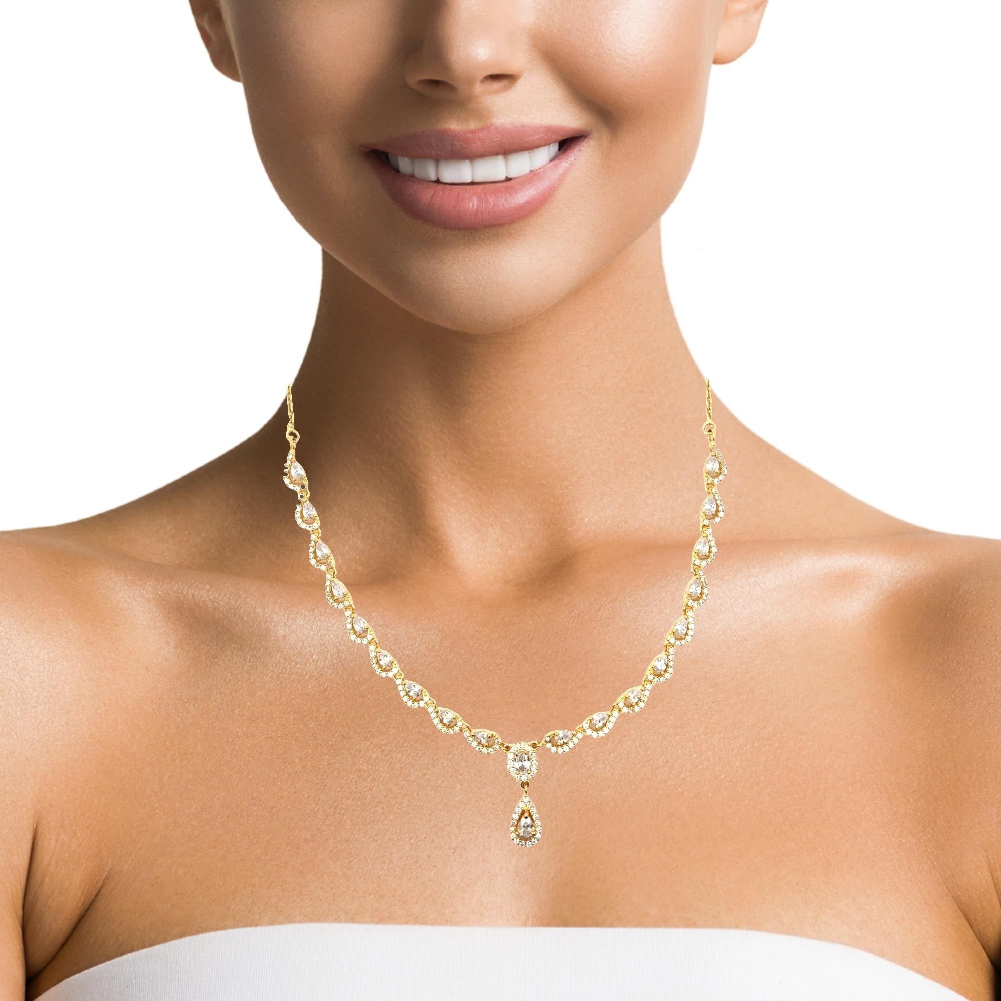 Twirl Design Gold Plated Necklace Set