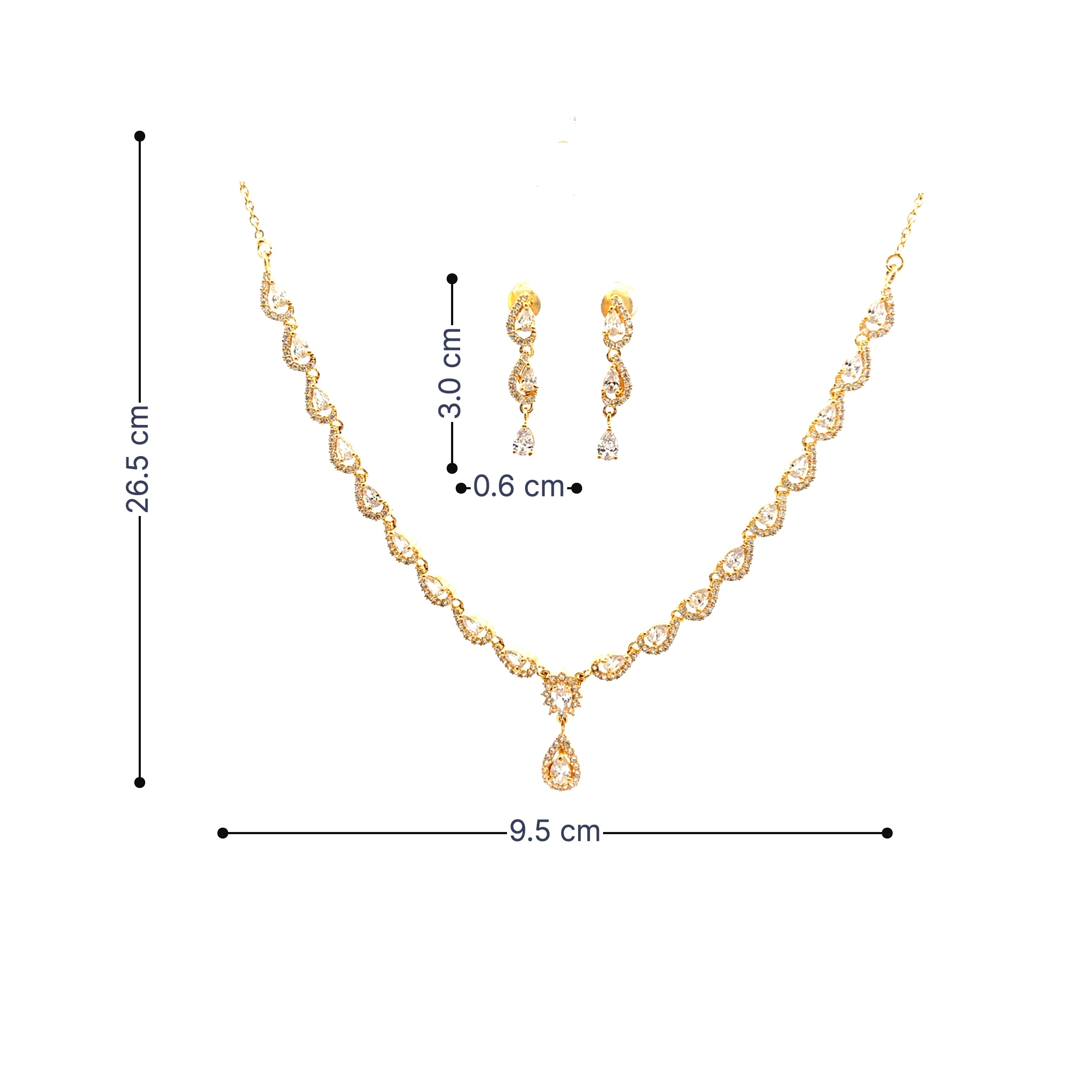 Twirl Design Gold Plated Necklace Set