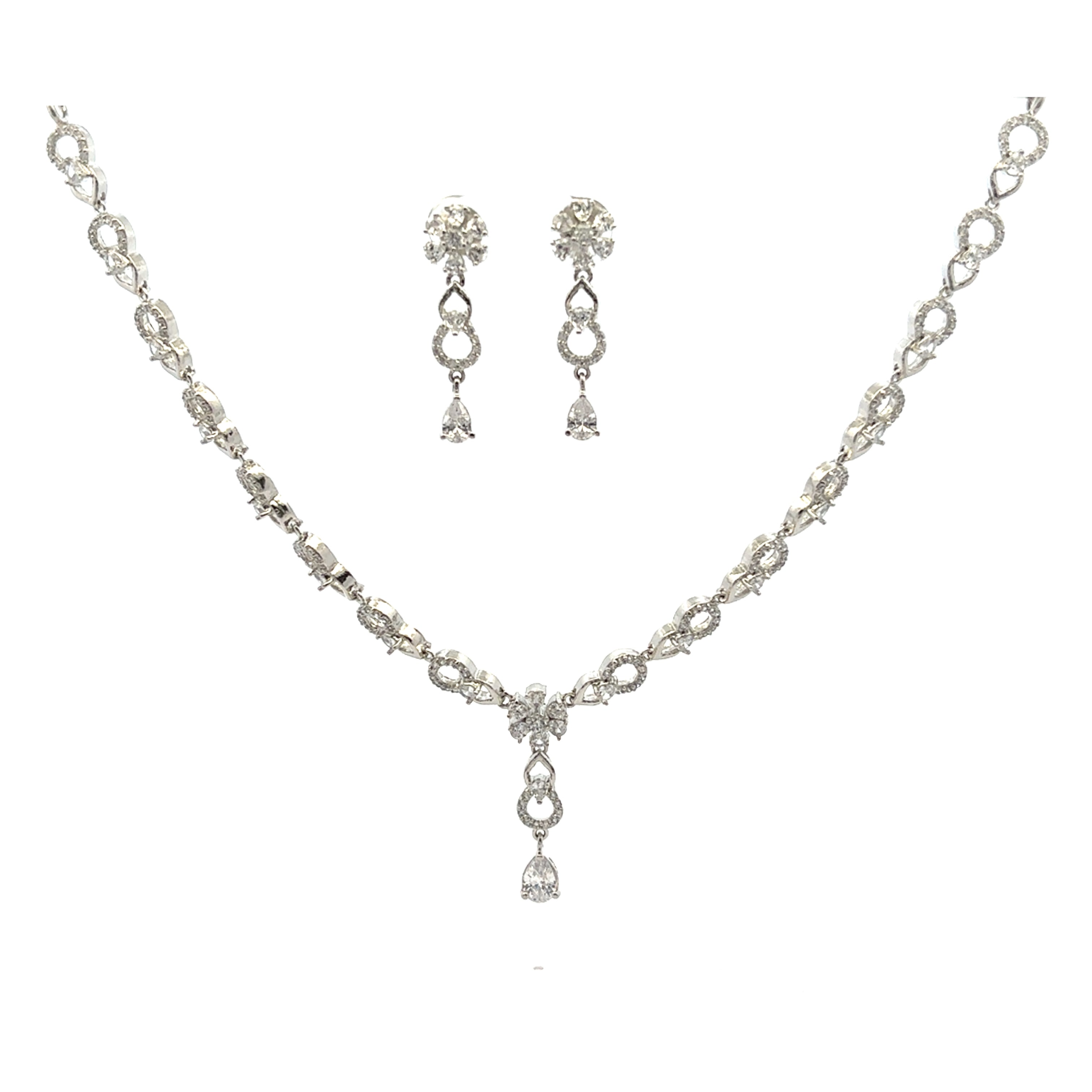 Graceful Crystal Drop Necklace Set