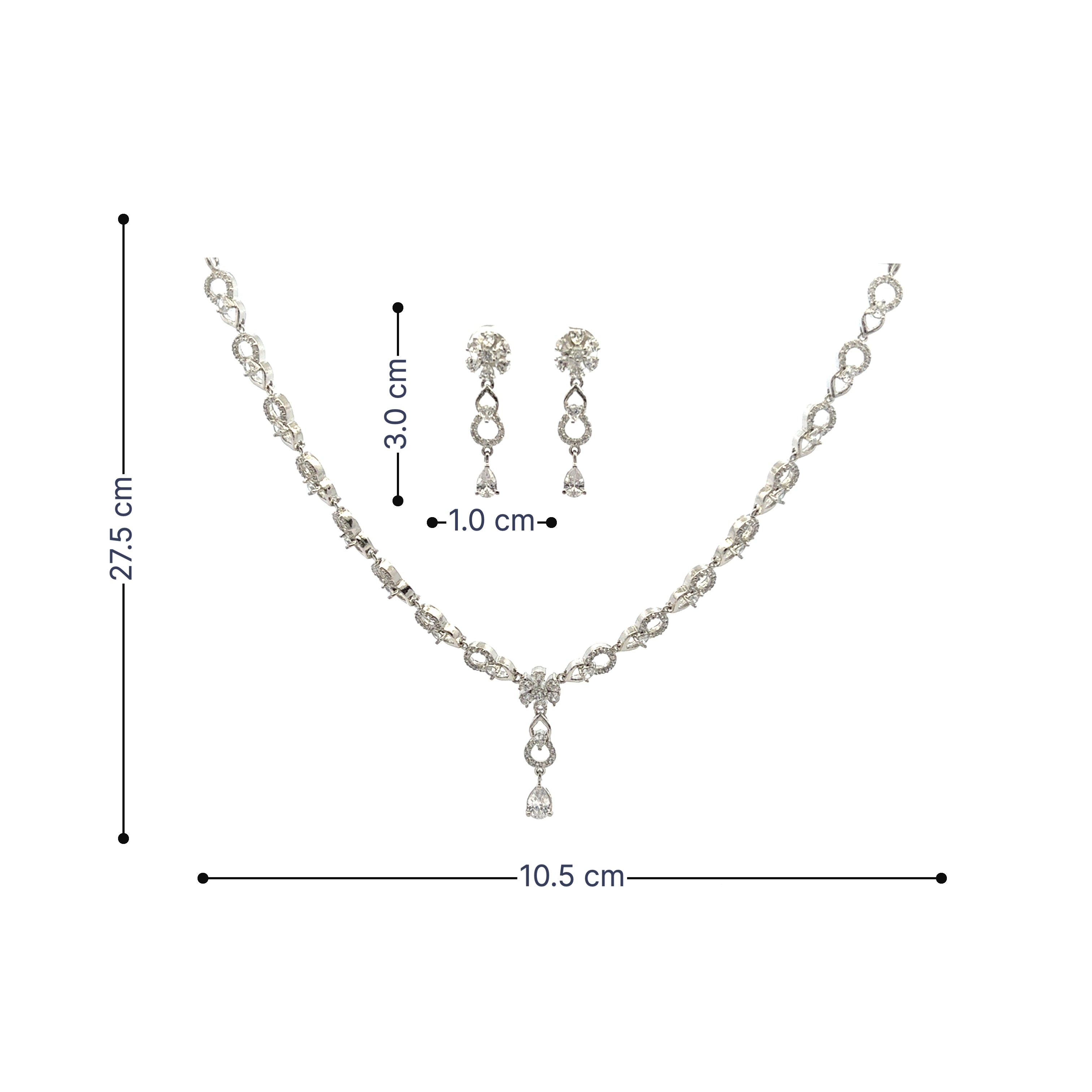 Graceful Crystal Drop Necklace Set
