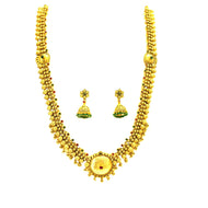 Stylish Traditional Gold Plated Silver Necklace Set