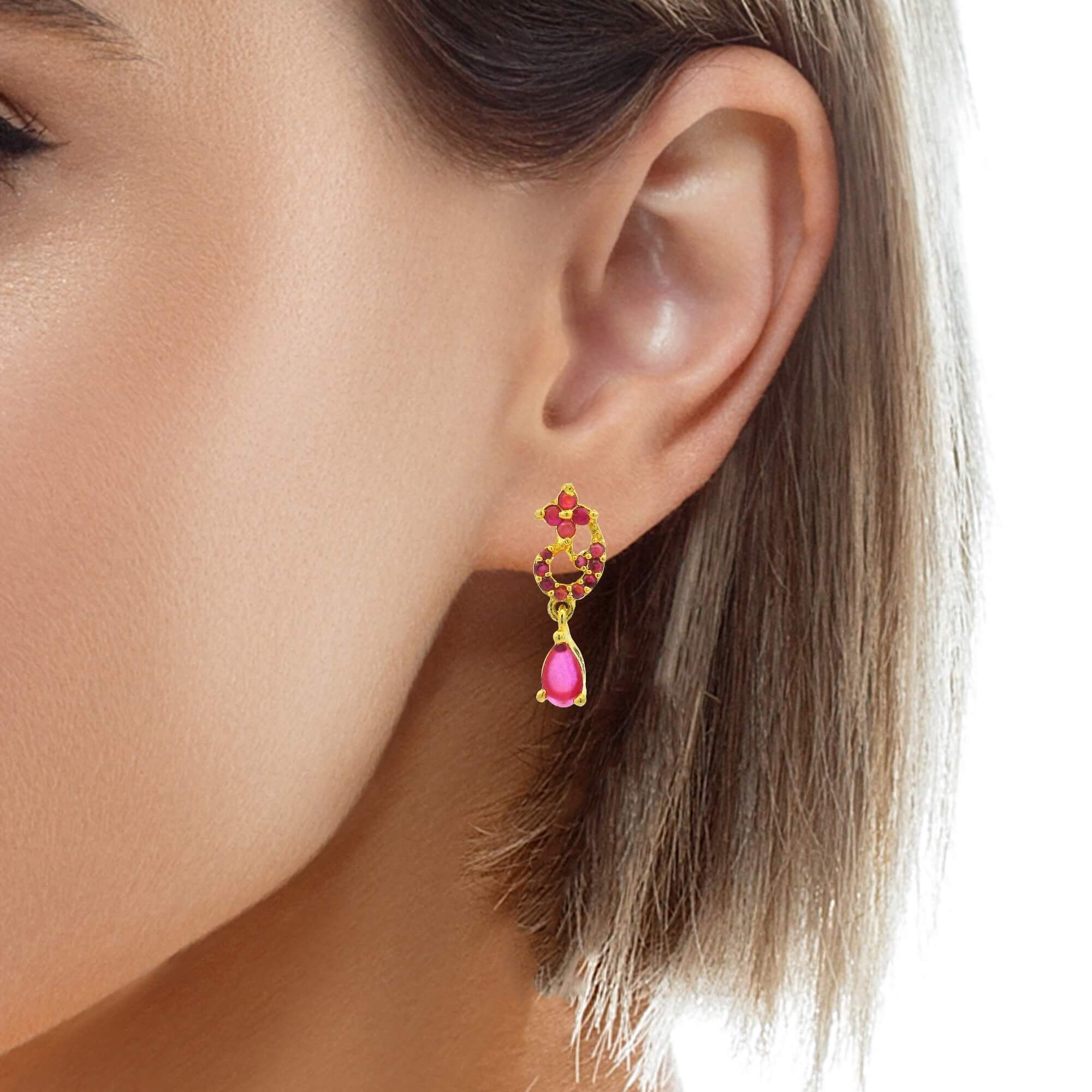 Sleek Line Design Pink Stone Choker Set