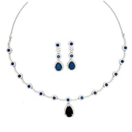 Classic Blue Stone Necklace Set