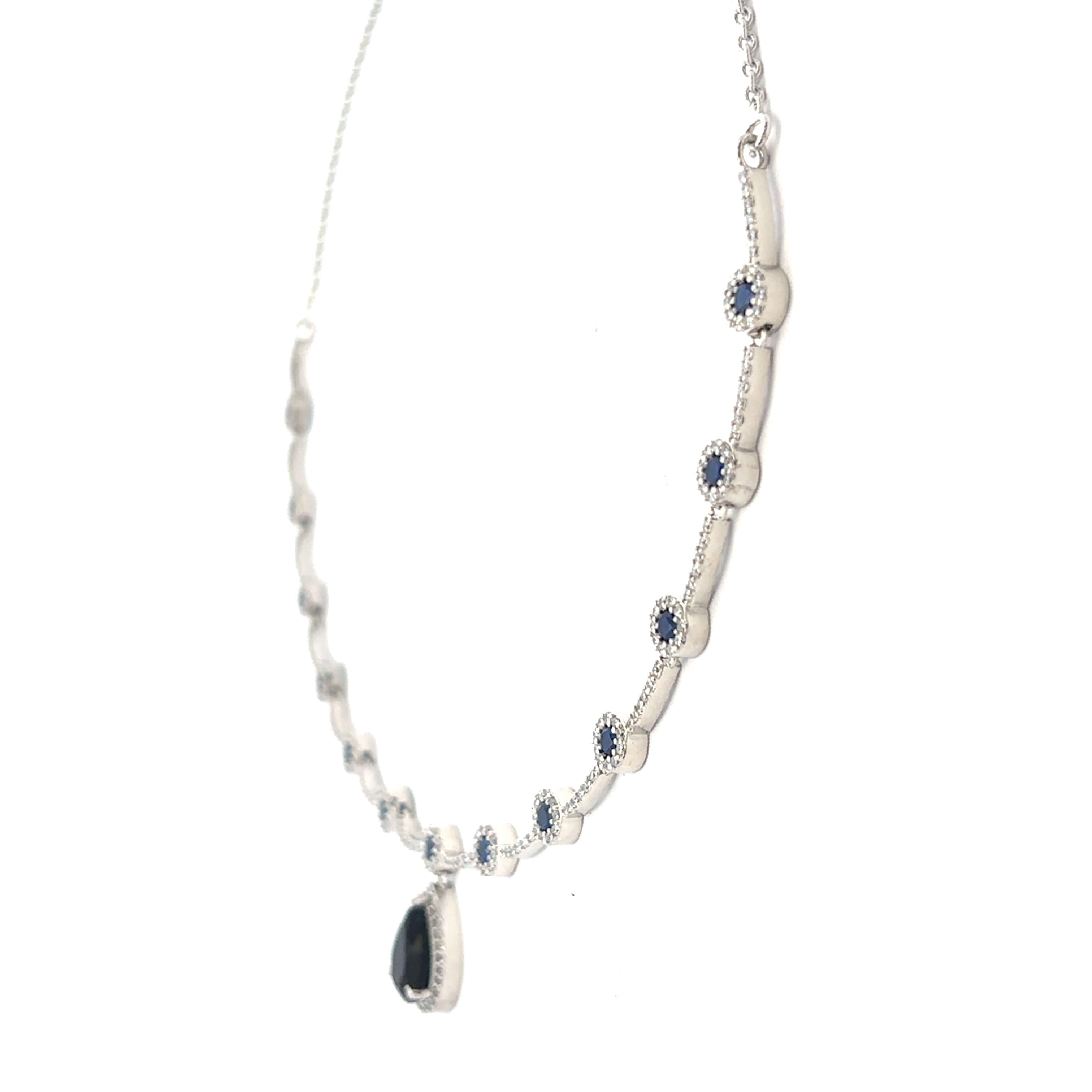 Classic Blue Stone Necklace Set