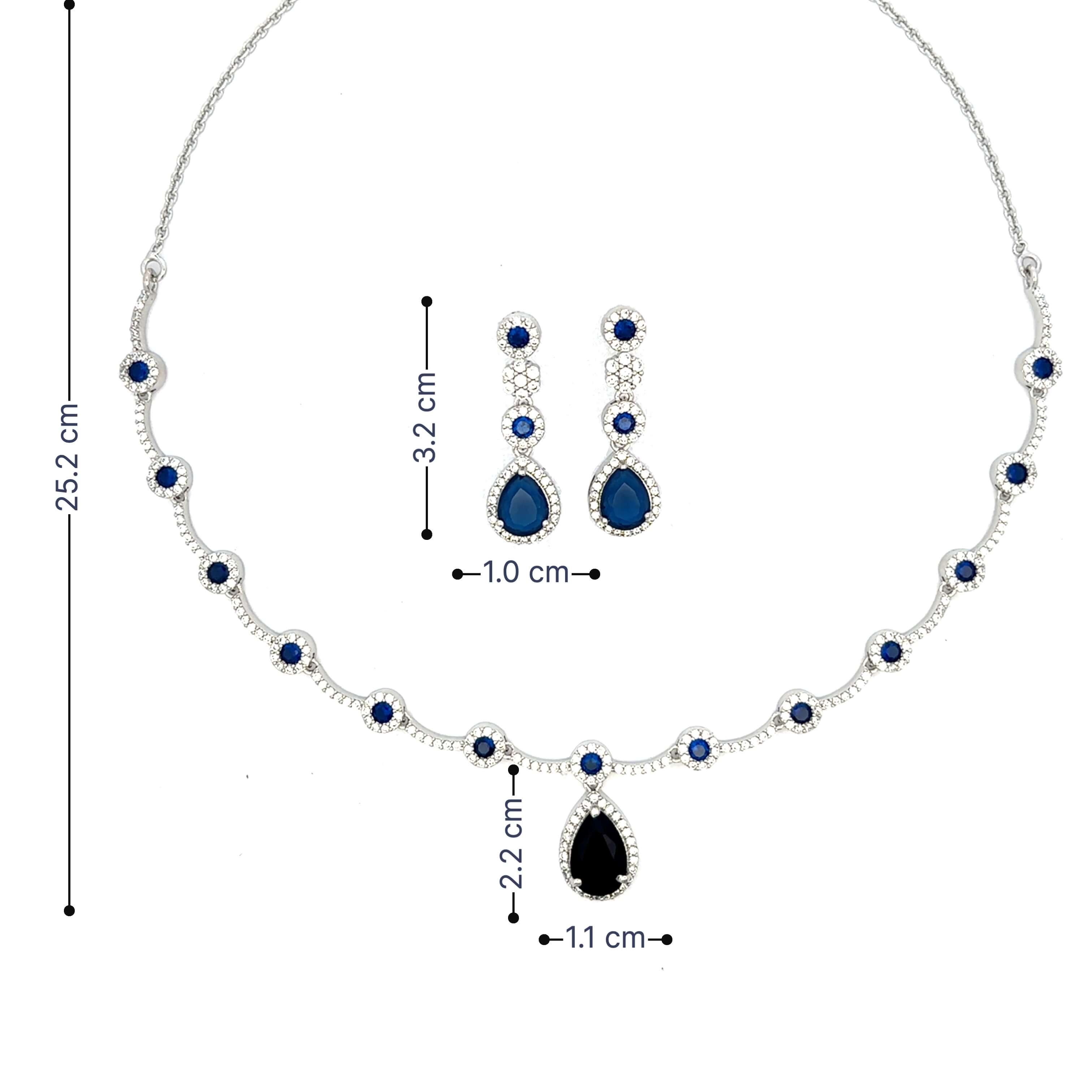 Classic Blue Stone Necklace Set