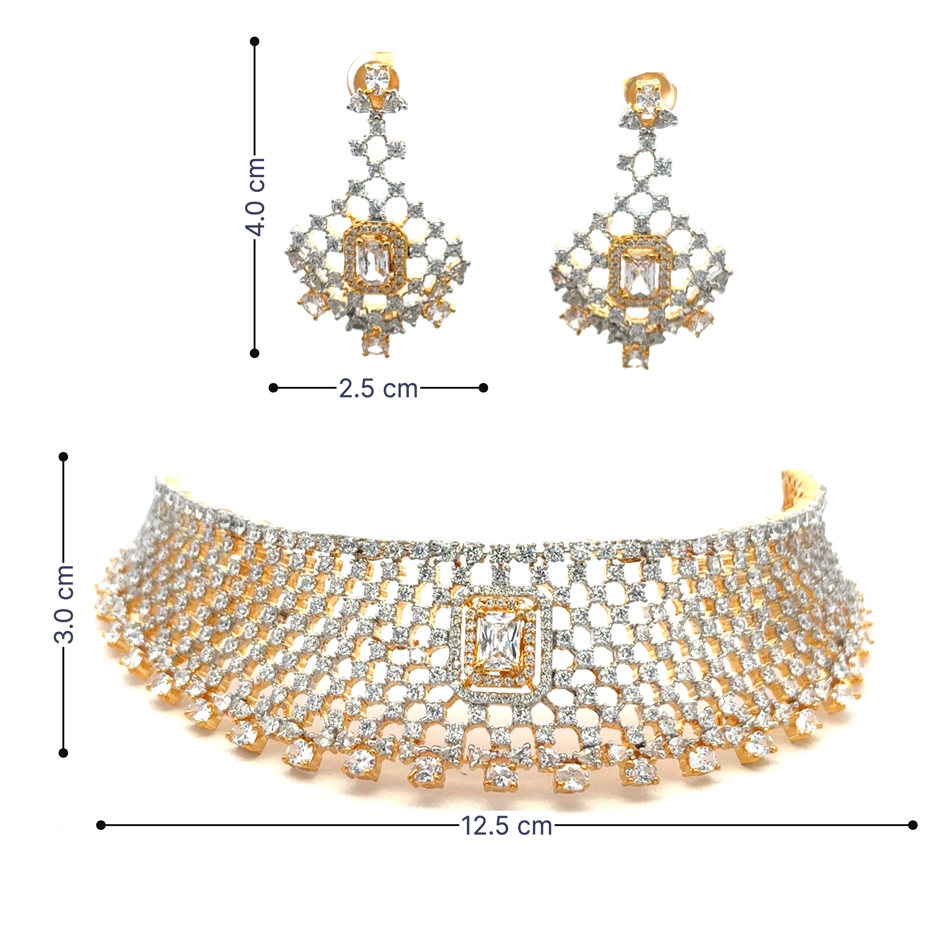 Classic Temple Style Gold Plated Necklace Set