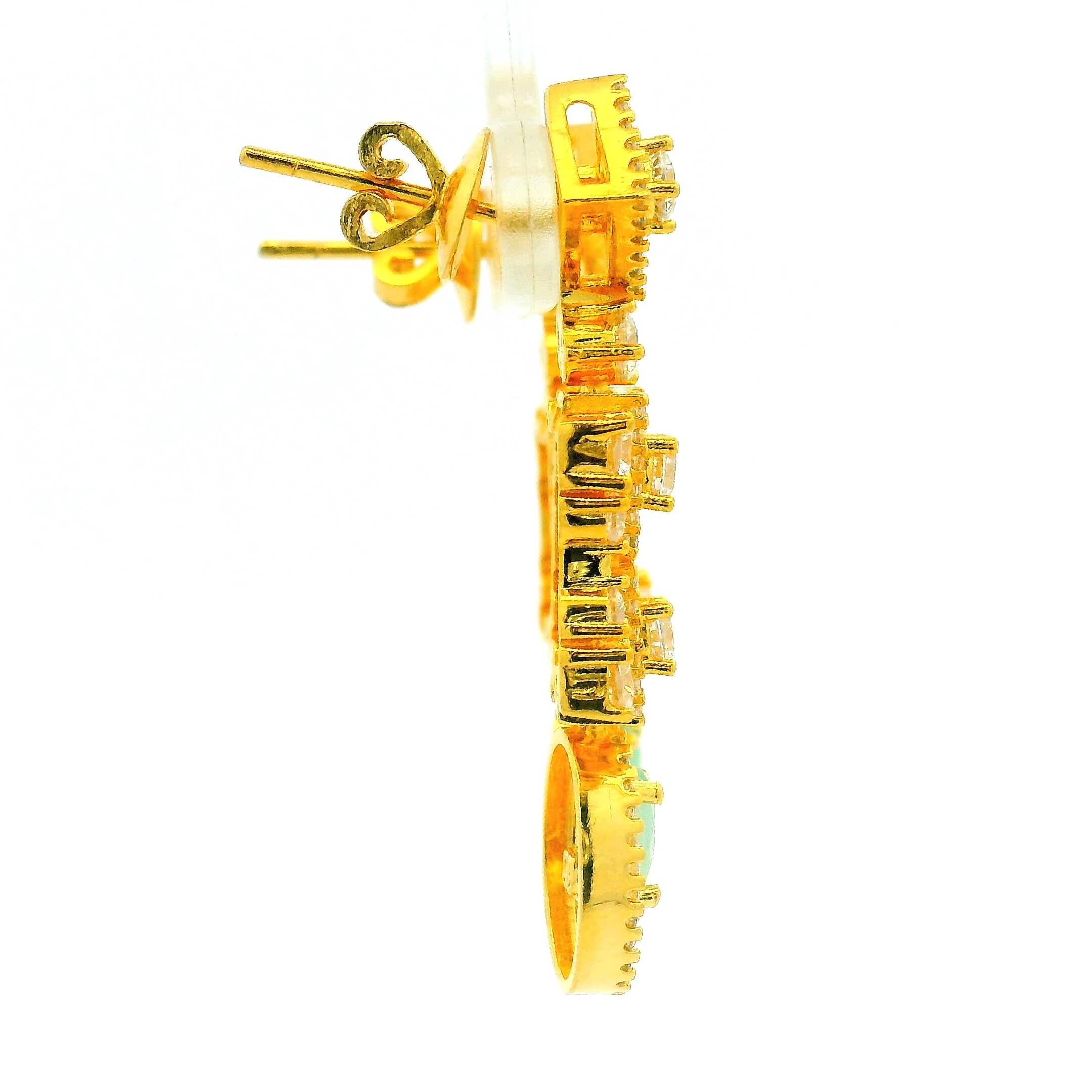 Classic Emerald Look Gold Plated Necklace Set