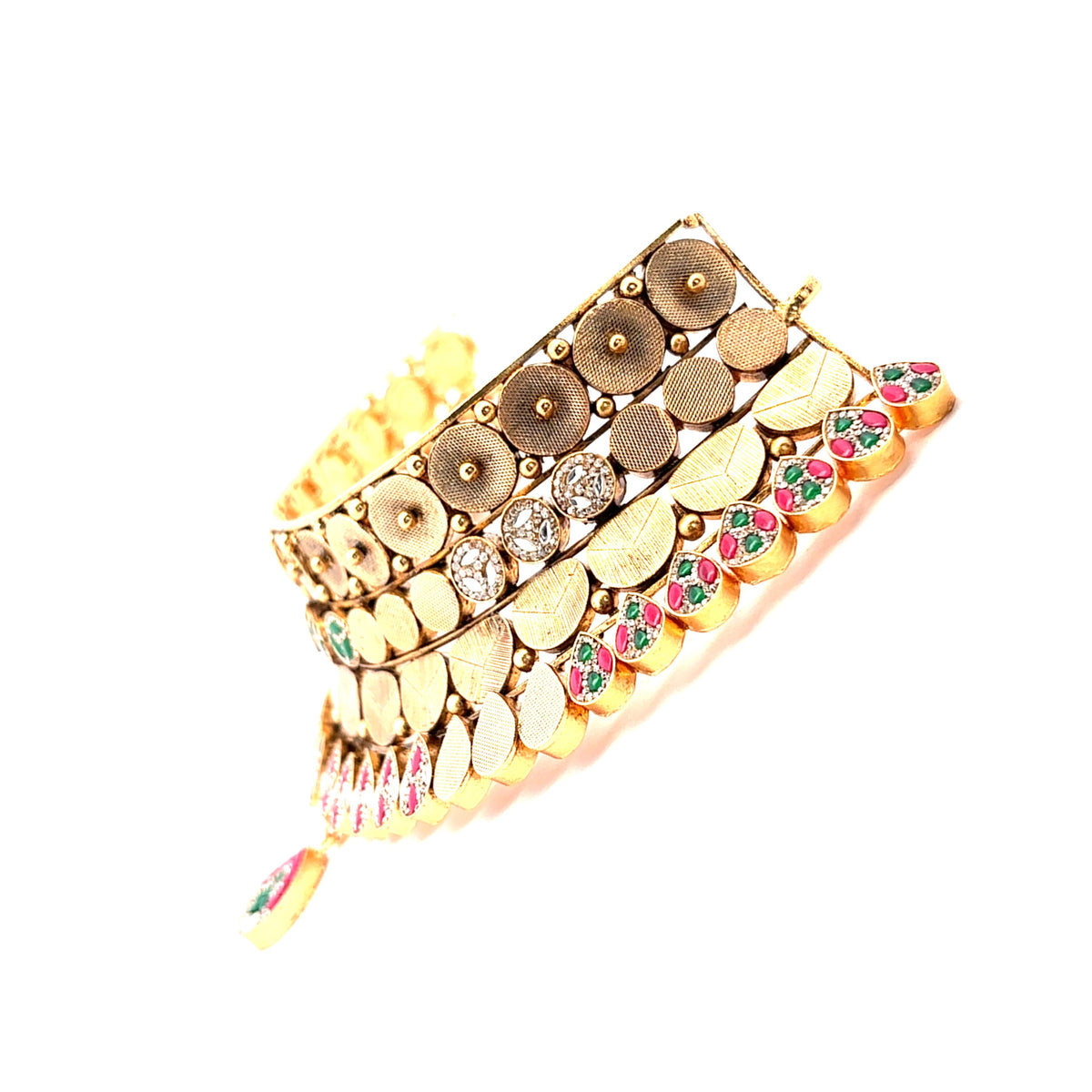 Classic Kundan Style Gold Plated Choker Necklace Set
