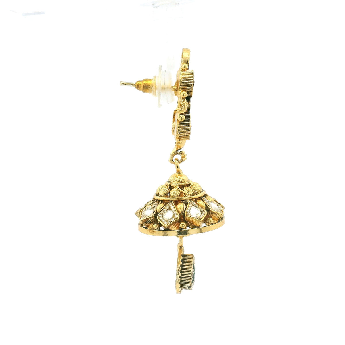 Bridal Gold Plated Choker Necklace Set with Colorful Stone Work