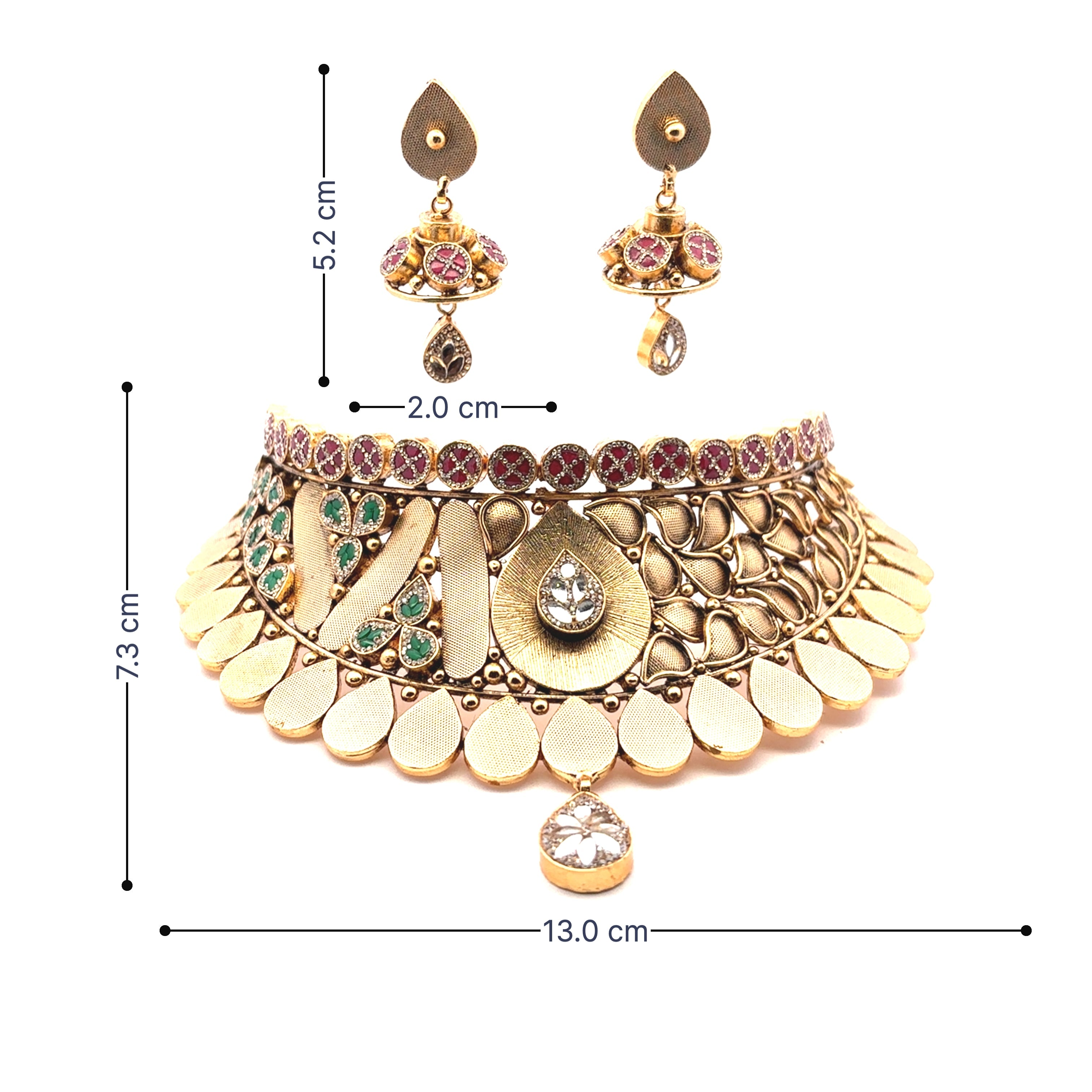 Classic Indian Gold Plated Peacock Necklace Set