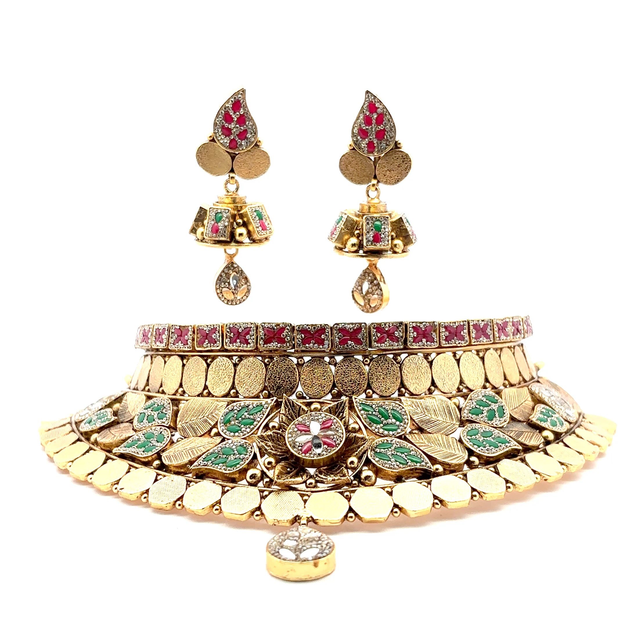 Imperial Festive Gold Plated Necklace Set