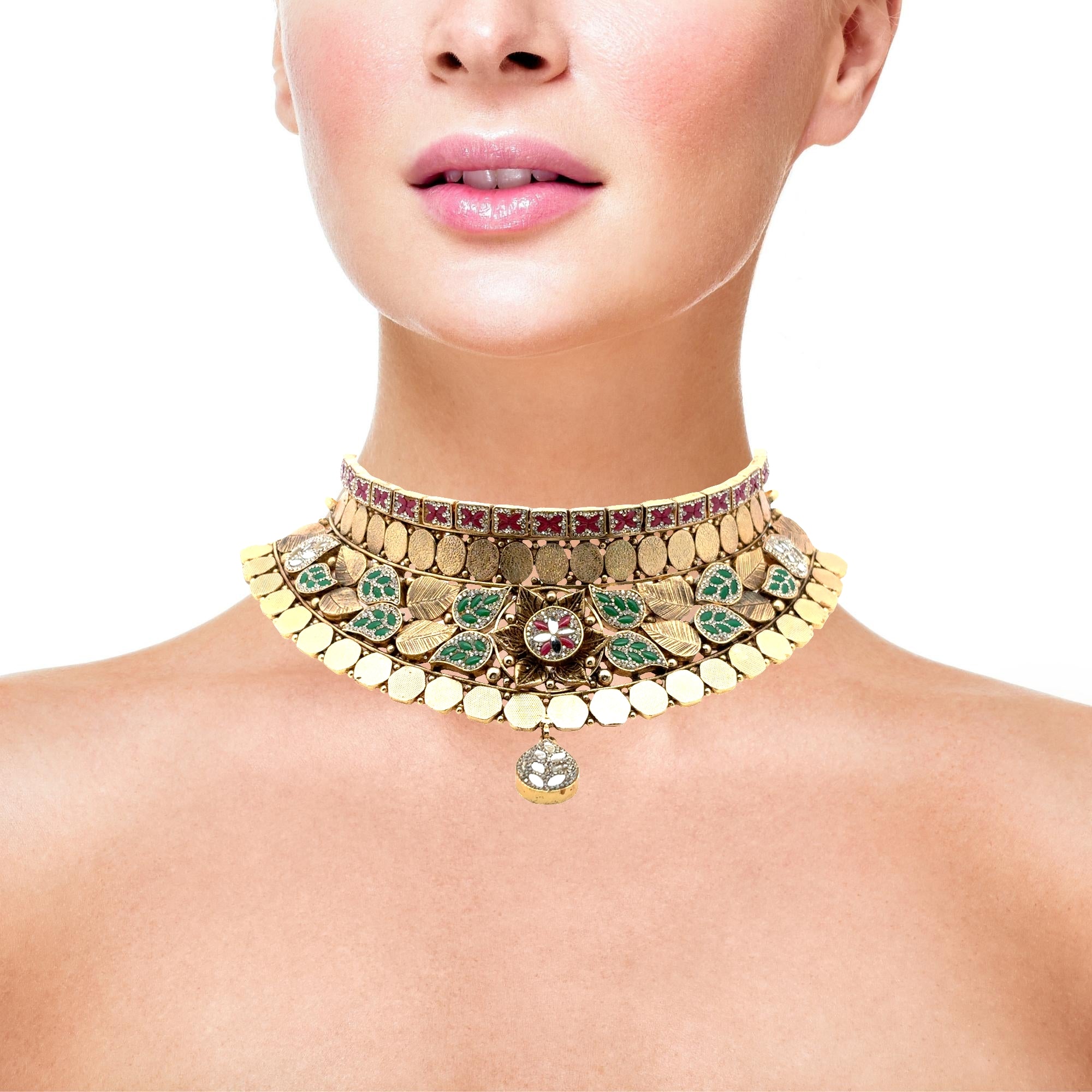 Imperial Festive Gold Plated Necklace Set
