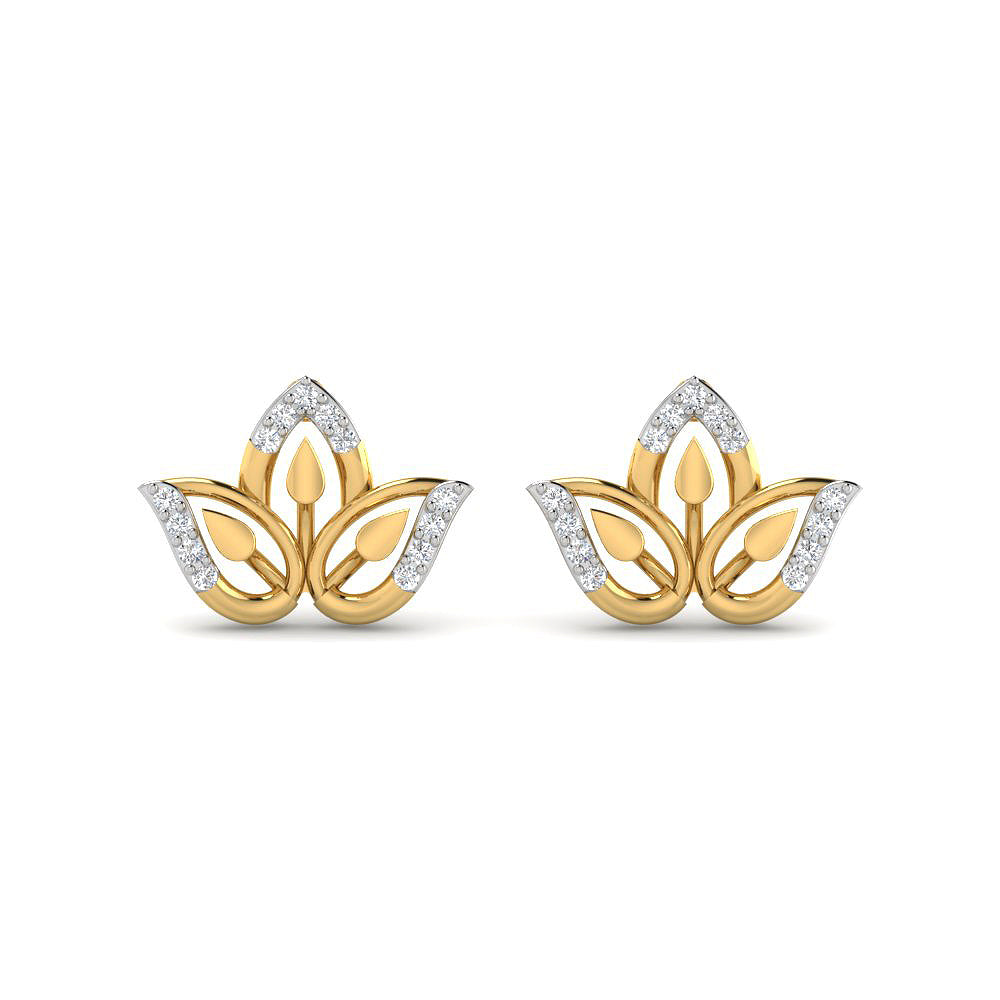 Alluring Blossom Spark 9K Diamond Studs