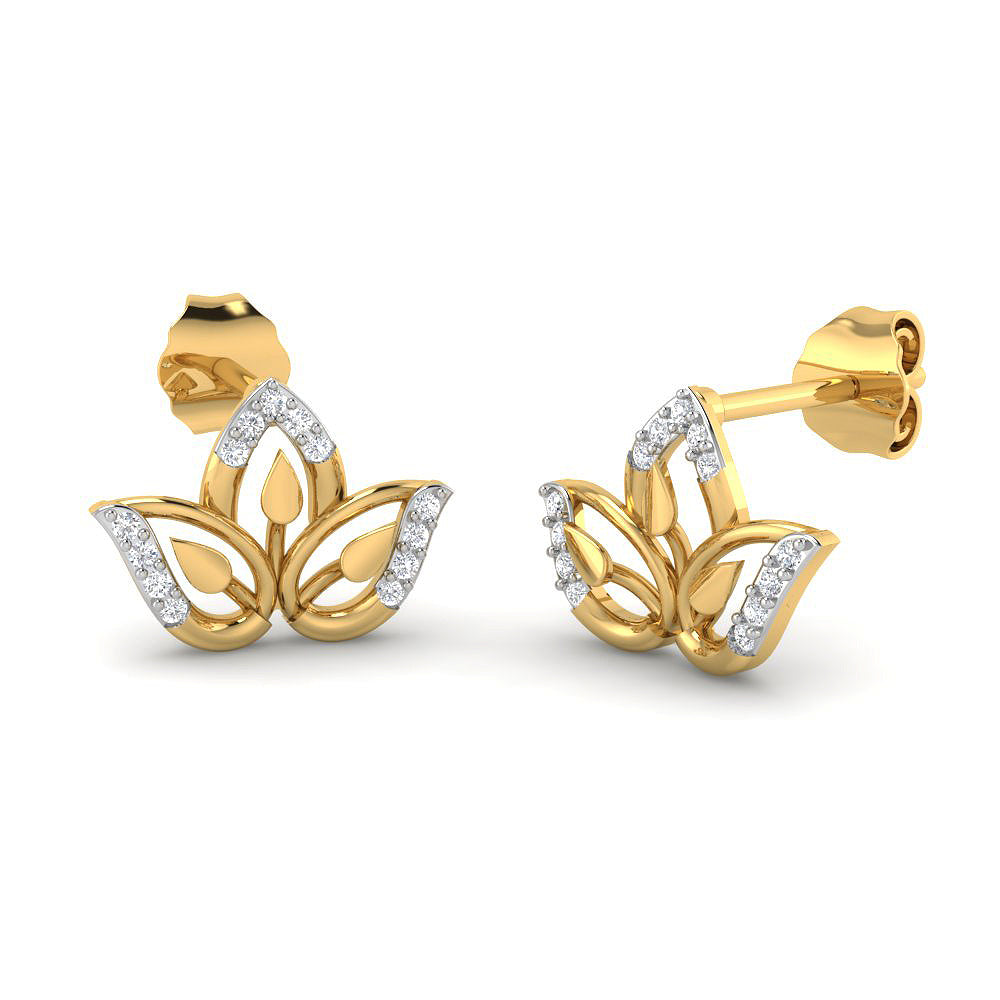 Alluring Blossom Spark 9K Diamond Studs