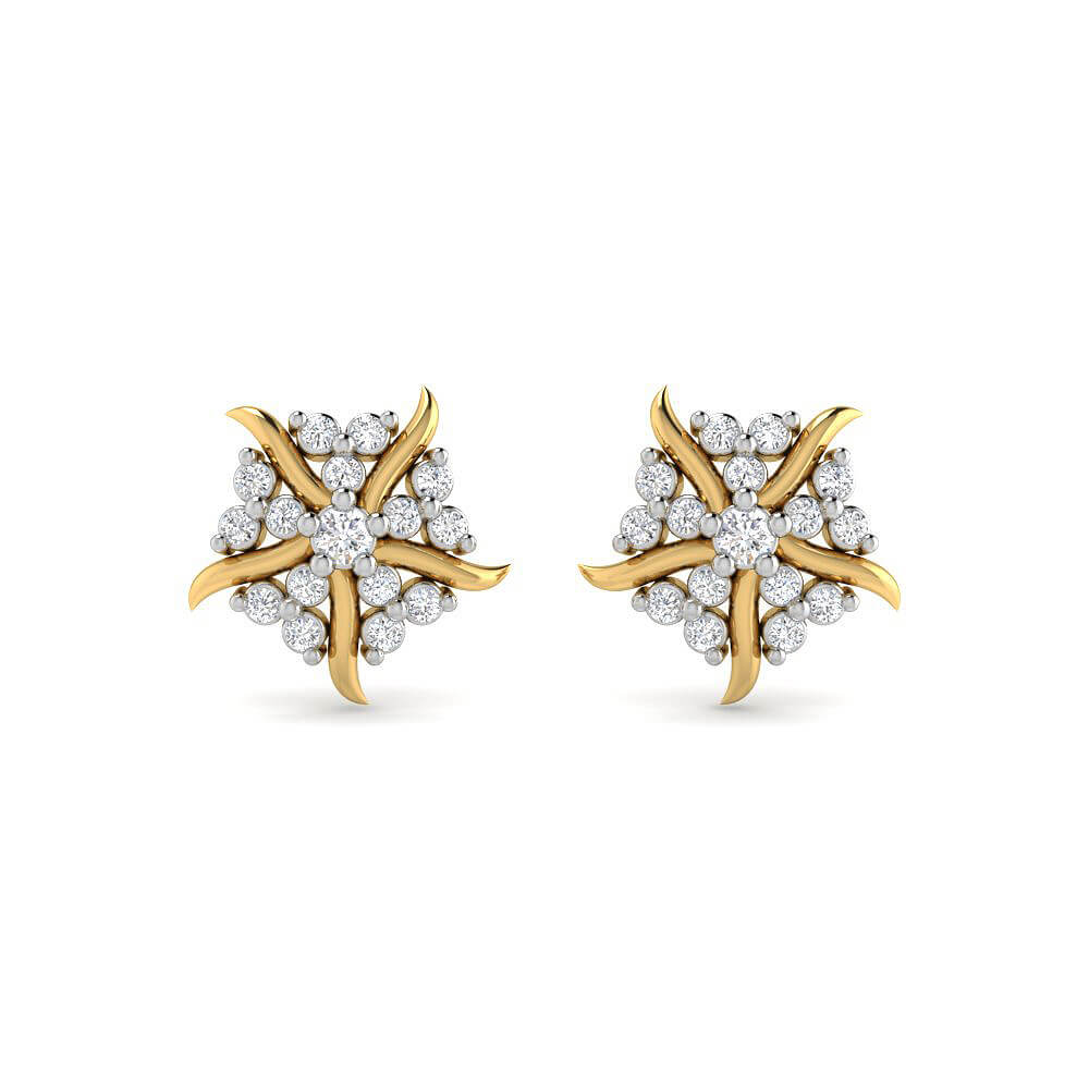 Marvelous Diamond Floral Studs