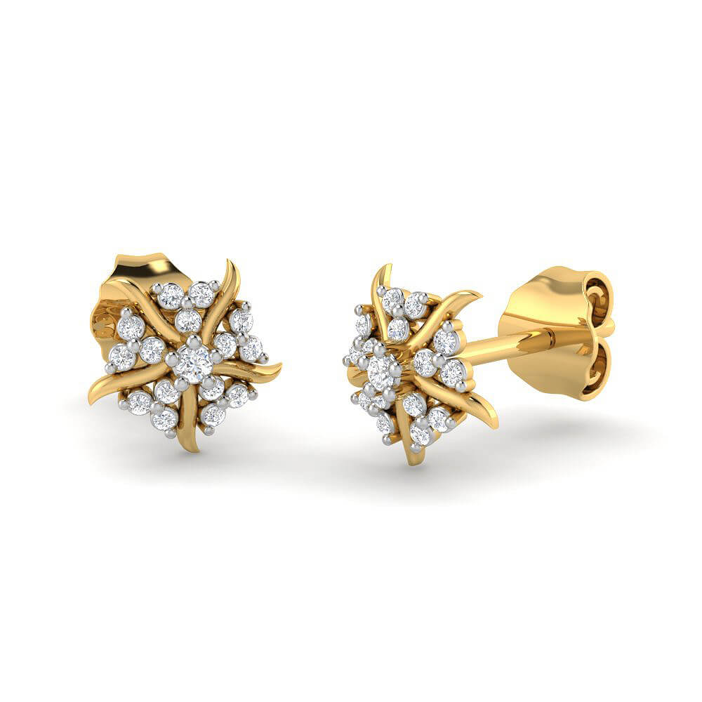 Marvelous Diamond Floral Studs