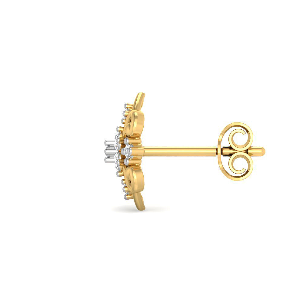 9k Golden Bloom Diamond Studs