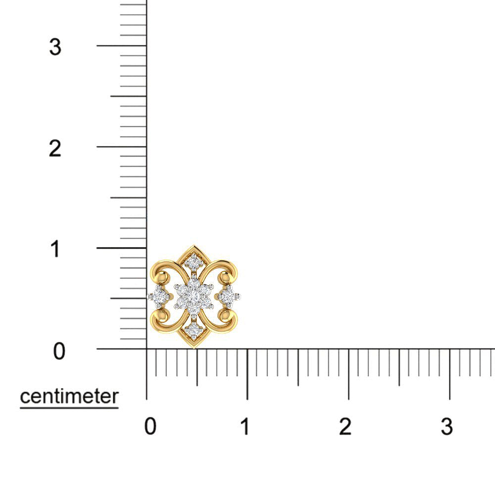9k Golden Bloom Diamond Studs