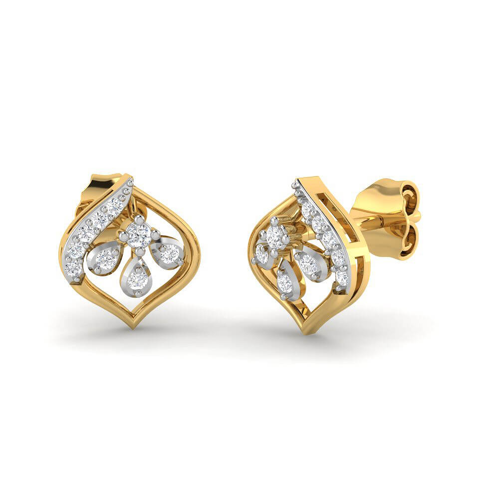 Dazzling Diamond Petite Leaf Studs
