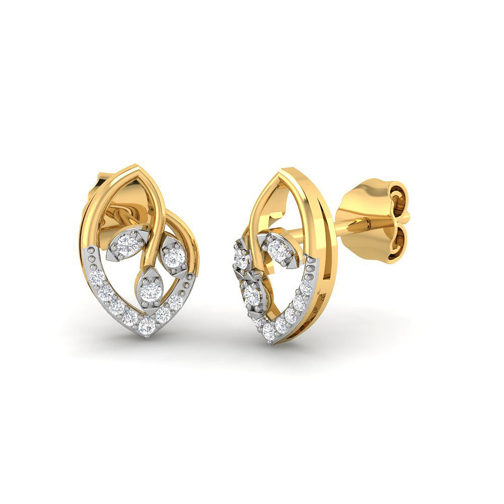 Celestial Foliate 9K Diamond Studs