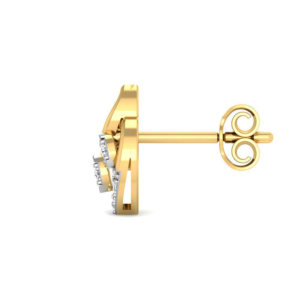 Celestial Foliate 9K Diamond Studs