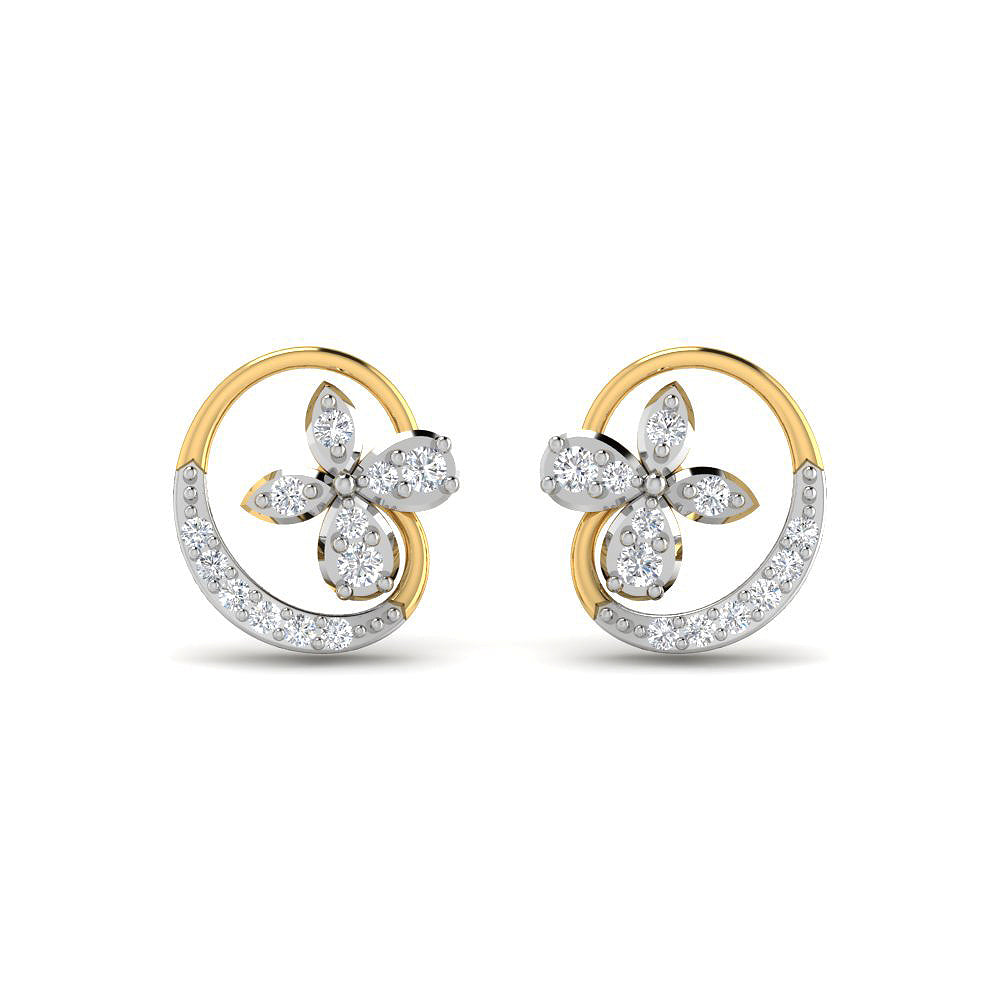 Celestial Bloom 9K Diamond Studs
