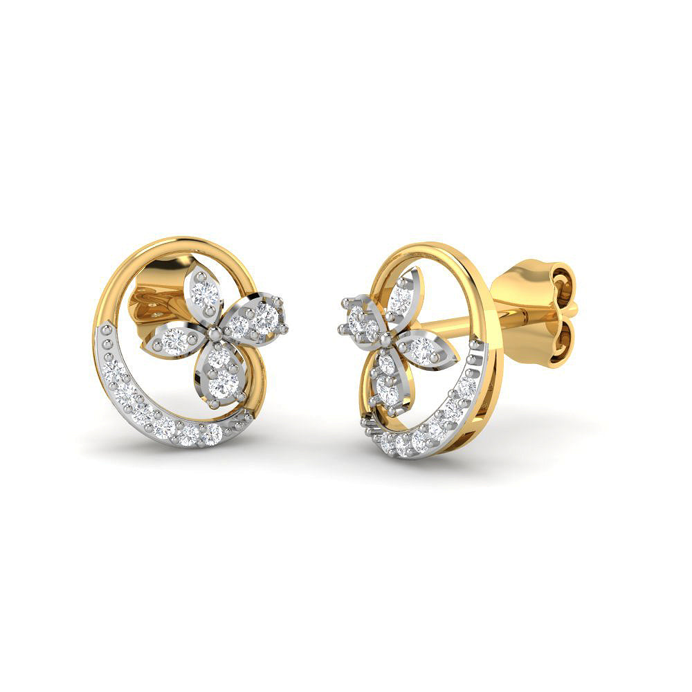 Celestial Bloom 9K Diamond Studs
