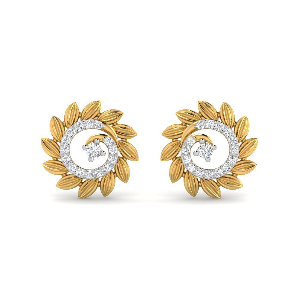Shimmering Swirl 9K Diamond Studs