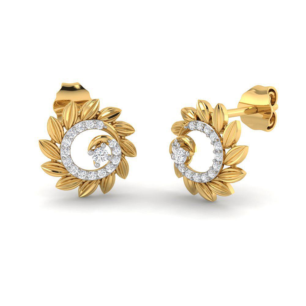 Shimmering Swirl 9K Diamond Studs