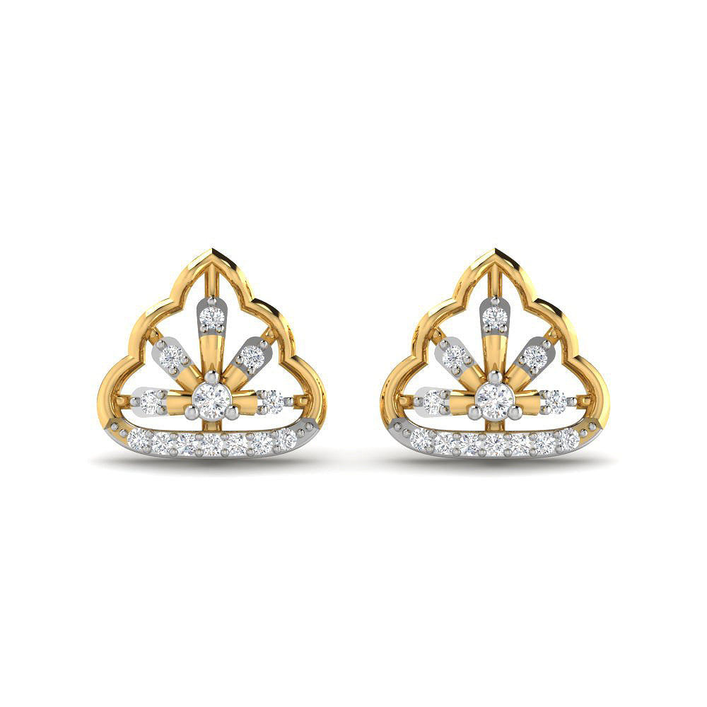 Flora Petal Dazzle 9K Diamond Studs