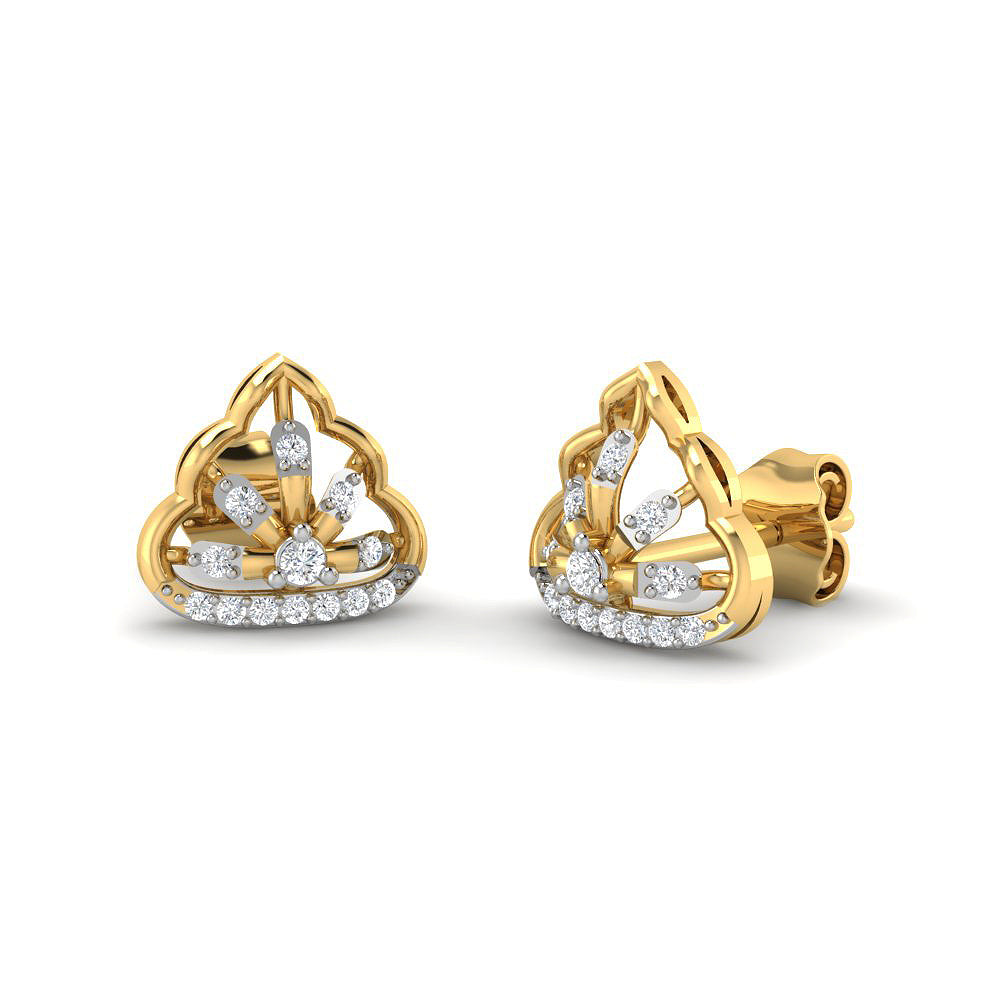 Flora Petal Dazzle 9K Diamond Studs