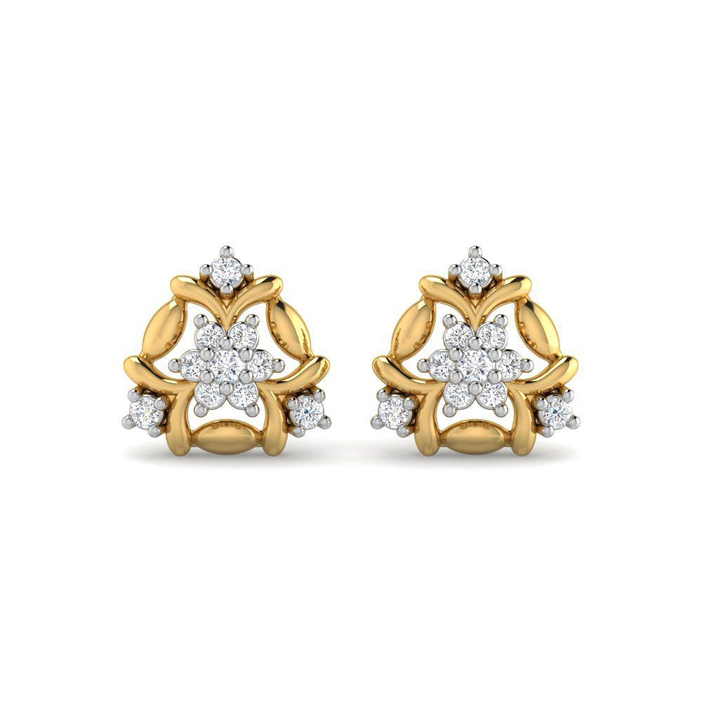 Radiant Blossom 9K Diamond Studs