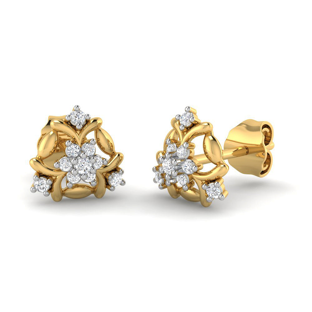 Radiant Blossom 9K Diamond Studs