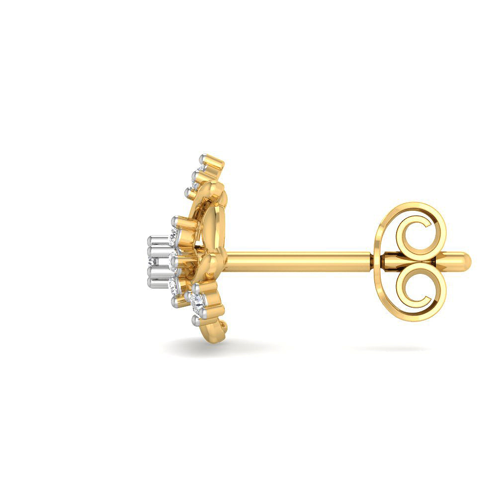 Radiant Blossom 9K Diamond Studs