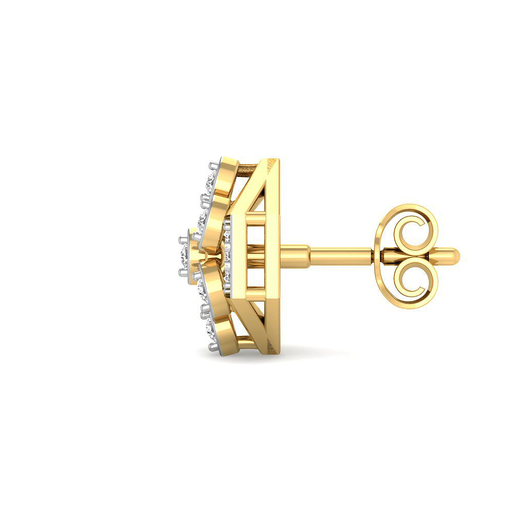 Bold Hexa Shimmer 9K Diamond Studs