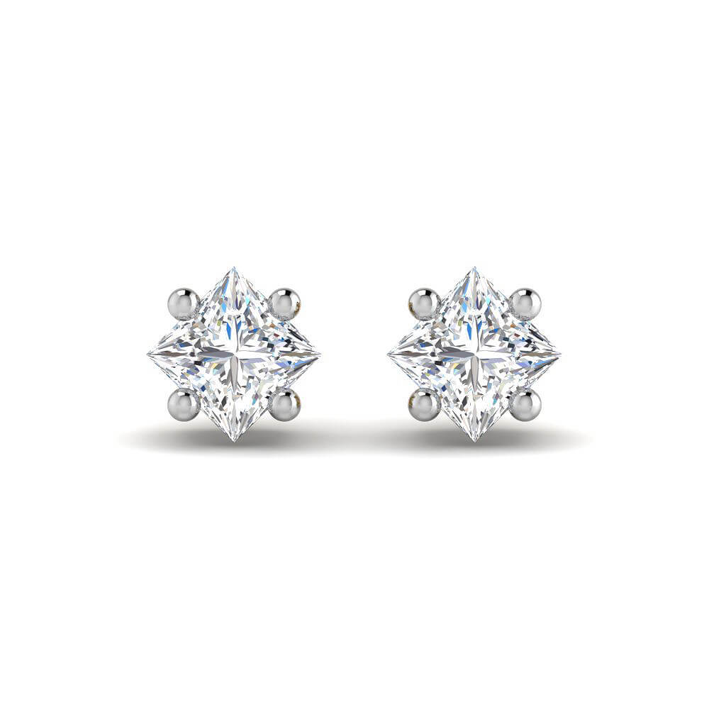 Shimmering Elegance Lab Grown Silver Diamond Earrings