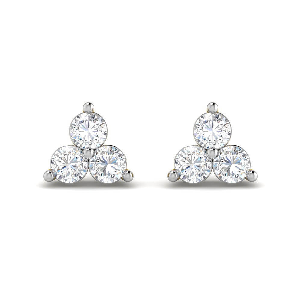 Chic Luminous Lab Grown Silver Diamond Earrings